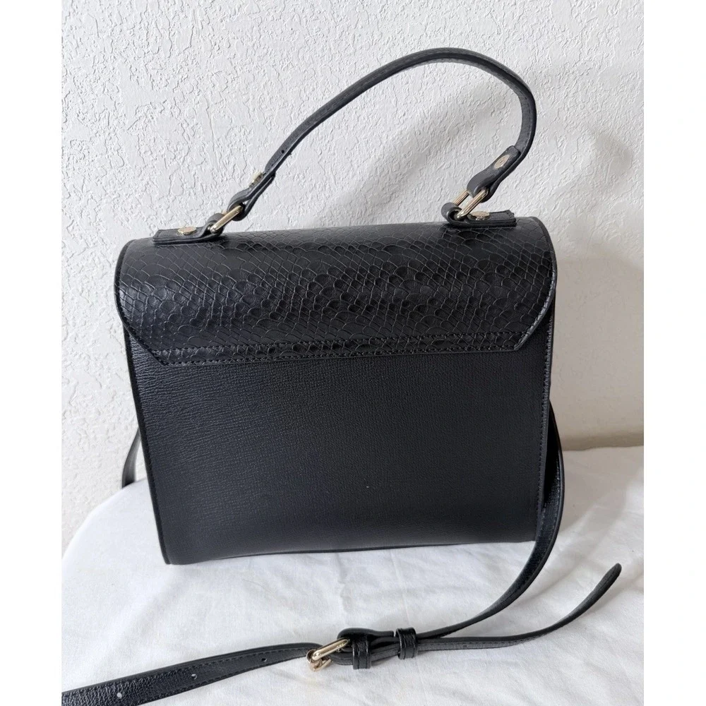 Dune London Satchel Bag Cross Body Top Handle Bag Black Vegan Leather Purse